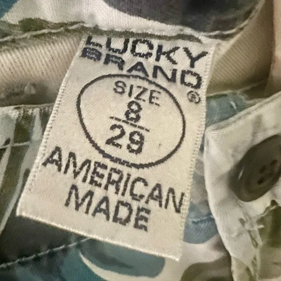 Vintage Women’s Lucky Brand Floral Pants Military Crop, Size 8, 100% Cotton - Picture 5 of 8